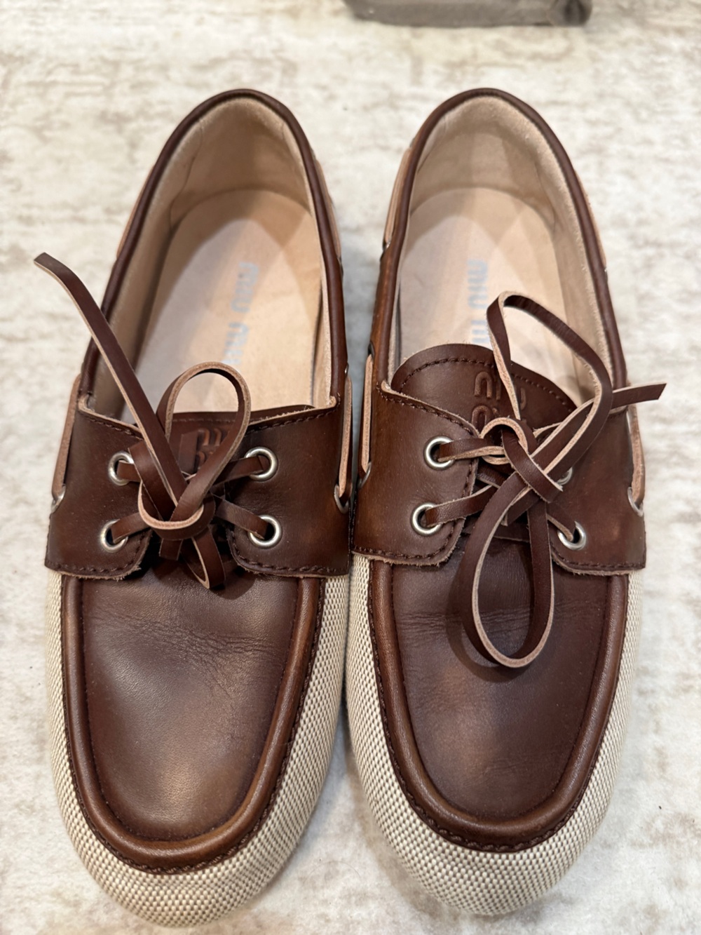 Miu Miu Canvas boat shoes